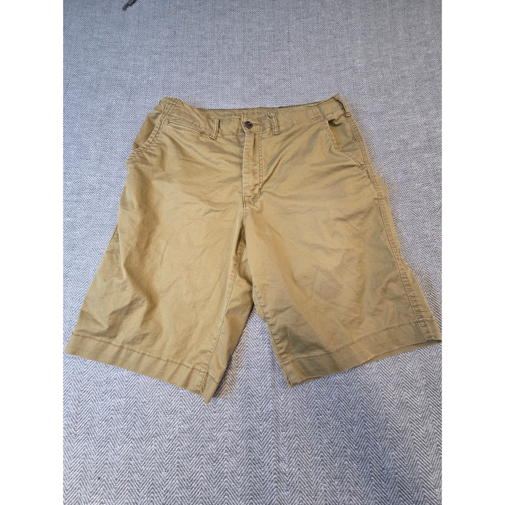 American Eagle Flex Chino Shorts Men's 34 Khaki Comfort Flat Front Waistband